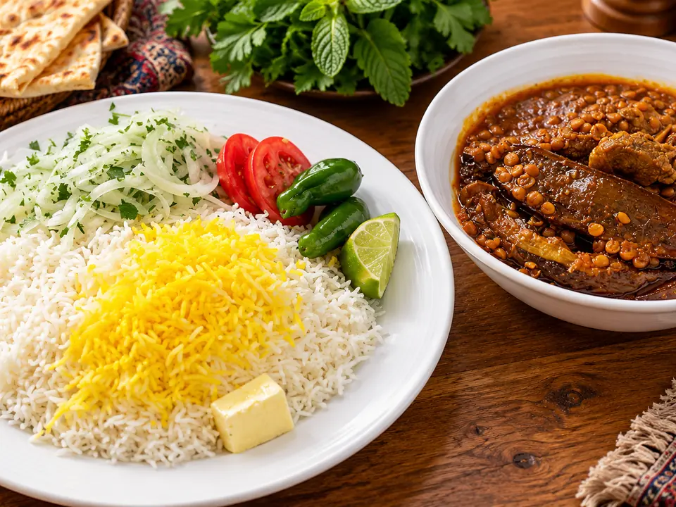 چلو خورشت بادمجان